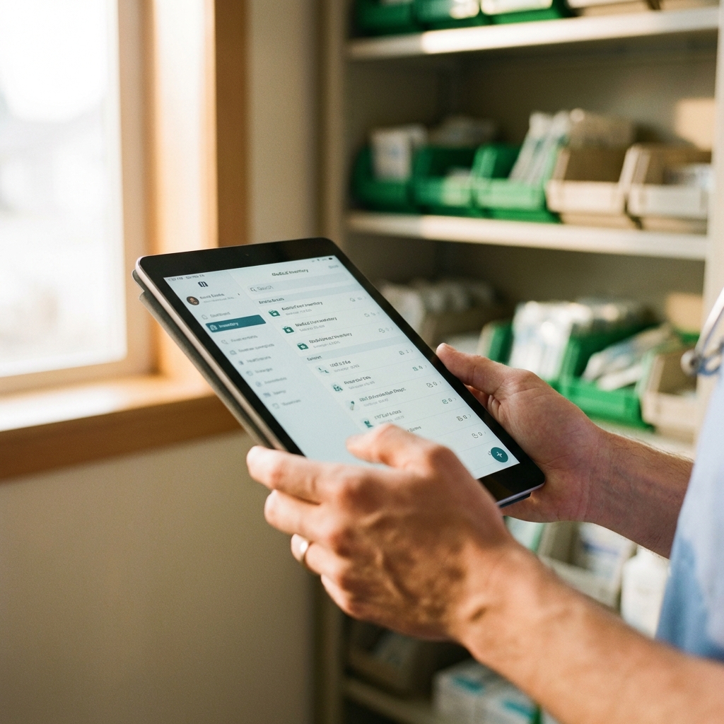 Controle digital de estoque em tablet